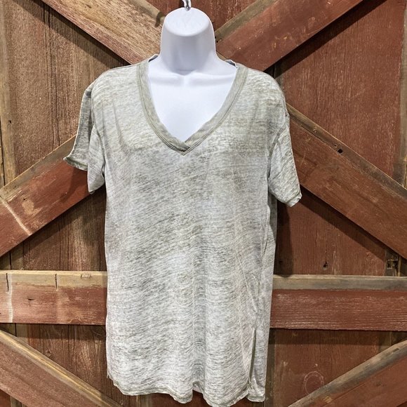 American Eagle Outfitters Tops - American Eagle Burnout T-Shirt Women’s Medium Moss Green Short Sleeve Sheer Top